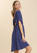 Load image into Gallery viewer, Navy Back Tie Dress