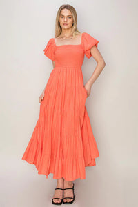 Tangerine Tiered Maxi Dress