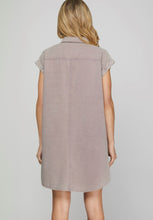 Load image into Gallery viewer, Misty Mauve Shirt Dress