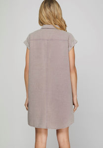 Misty Mauve Shirt Dress