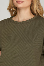 Load image into Gallery viewer, Olive Green Drop Shoulder Textured Top