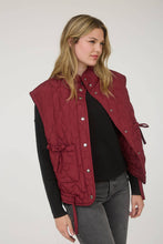 Load image into Gallery viewer, Tie Detail Snap Button Down Quilted Puffer Vest