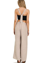 Load image into Gallery viewer, Dusty Mocha Double Gauze Wide Leg Overalls