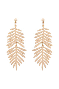 Metal Leaf Dangle Drop Earrings