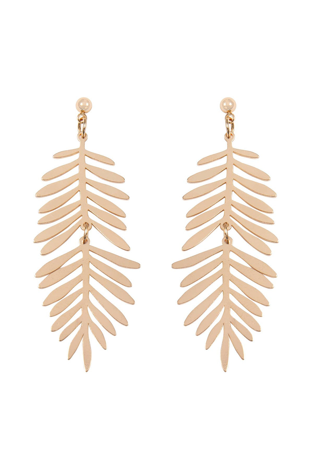 Metal Leaf Dangle Drop Earrings