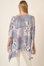 Load image into Gallery viewer, Dusty Blue Damask Patchwork Kimono