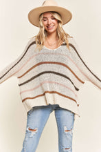 Load image into Gallery viewer, Multi Striped Oversized Lightweight Sweater