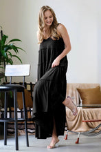 Load image into Gallery viewer, Black V-Neck Cami Maxi Dress