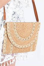 Load image into Gallery viewer, Stitch Detail Straw Clutch &amp; Crossbody