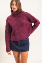 Load image into Gallery viewer, Fireside Cable Knit Turtleneck