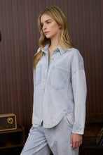 Load image into Gallery viewer, Acid Washed Collared Knit Shacket