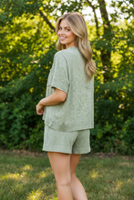Load image into Gallery viewer, Light Olive Halo Snow Washed Boxy Lounge Set