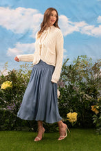 Load image into Gallery viewer, Smocked Chambray Midi Skirt