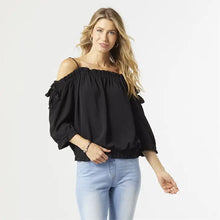 Load image into Gallery viewer, Black Ruffle Top