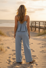 Load image into Gallery viewer, Striped Light Blue Woven Two Piece Set