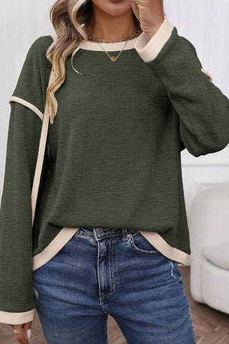 Clover Contrast Trim Sweater