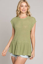 Load image into Gallery viewer, Short Dolman Sleeve Peplum Knit Top