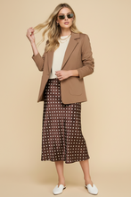 Load image into Gallery viewer, Brown &amp; Cream Polka Dot Midi Skirt
