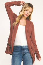 Load image into Gallery viewer, Soft Wrap Shirred Side Open Cardigan