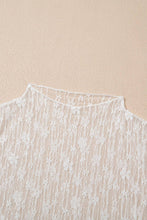Load image into Gallery viewer, White Sheer Floral Lace Long Sleeve Slim Fit Top