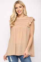 Load image into Gallery viewer, Light Taupe Challis Ruffle Sleeve Blouse