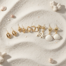 Load image into Gallery viewer, Coastal Earring Set — 5 Pairs Flat Lay