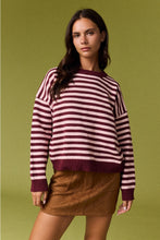 Load image into Gallery viewer, Berry Sweet Striped Sweater