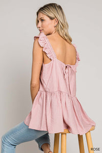Whimsical Ruffle Shoulder Baby Doll Top