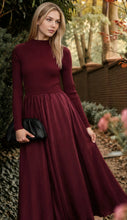 Load image into Gallery viewer, Graceful Days Ribbed &amp; Satin Midi Dress