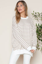 Load image into Gallery viewer, Side Slit Bubble Cotton Stripe Tunic Sweatshirt