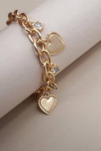 Load image into Gallery viewer, Heart Rhinestone Charm Bracelet