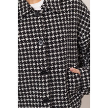 Load image into Gallery viewer, Tweed Plaid Oversized Jacket