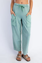 Load image into Gallery viewer, Cropped Barrel Easy Mineral Washed French Terry Pant