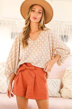 Load image into Gallery viewer, V-Neck Balloon Sleeve Geo Printed Woven Blouse