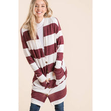 Load image into Gallery viewer, Striped Long Sleeves Button Cardigan