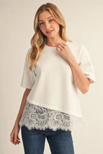 Load image into Gallery viewer, Asymmetrical Lace Hem Top