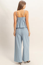 Load image into Gallery viewer, Striped Light Blue Woven Two Piece Set