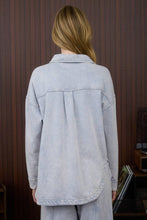 Load image into Gallery viewer, Acid Washed Collared Knit Shacket
