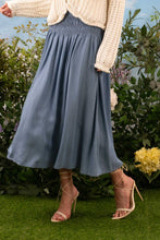 Load image into Gallery viewer, Smocked Chambray Midi Skirt