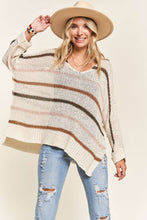Load image into Gallery viewer, Multi Striped Oversized Lightweight Sweater