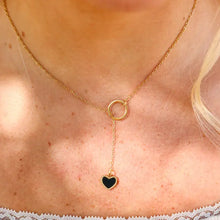Load image into Gallery viewer, Close to My Heart Gold Lariat Necklace