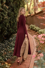 Load image into Gallery viewer, Graceful Days Ribbed &amp; Satin Midi Dress