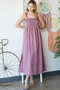 Dusty Lavender Square Neck Maxi Dress