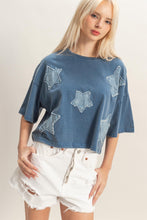 Load image into Gallery viewer, Patchwork Star Cropped Tee