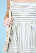 Load image into Gallery viewer, Light Olive Striped Detail Midi Dress