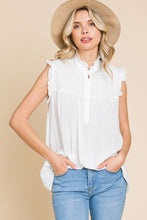 Load image into Gallery viewer, Ivory Frill Edge Sleeveless Top