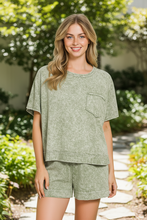 Load image into Gallery viewer, Light Olive Halo Snow Washed Boxy Lounge Set