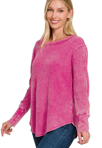 Mineral Wash Baby Waffle Knit Top