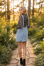 Load image into Gallery viewer, Overall Dress back view with short black boots