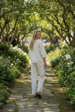 Load image into Gallery viewer, Effortless Vanilla Knit Set - back angle outdoor